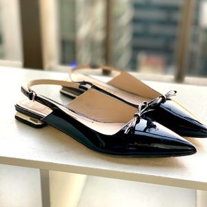 Zara Basic Black Flat Shoes Size 38, Size 8 USA